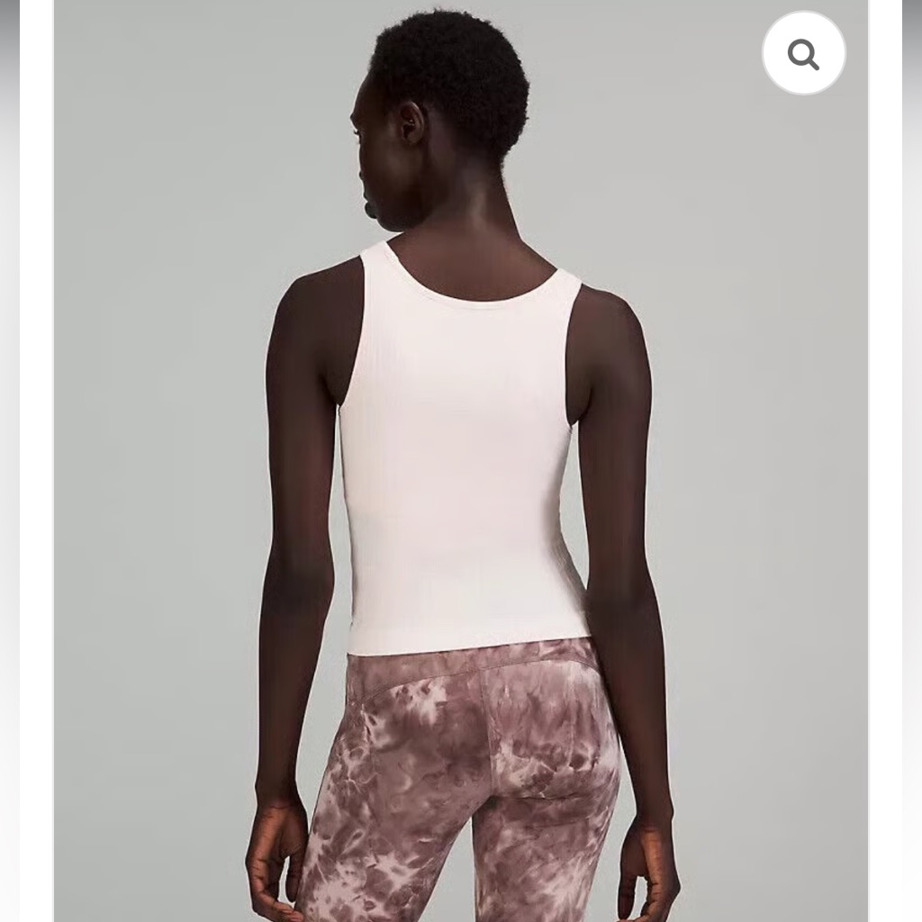 Brand New Lululemon Ebb To Street Cropped Tank Top Rib Map Strawberry Milkshake